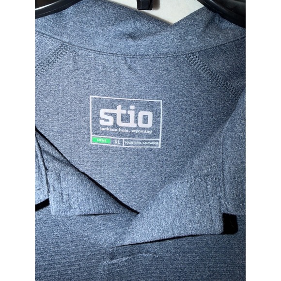 Stio Men's Heathered Blue XL Polo Shirt Jackson Hole Wyoming Outdoor Activewear - Picture 3 of 6